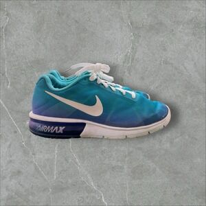 Nike Womens Air Max Sequent Sneakers Women 11.5  719916-405 Lace Up Blue Shoe